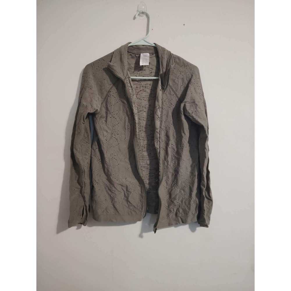 Soho Sport Women's Full Zip Perforated‎ Athletic Jacket Olive Green Size Large
